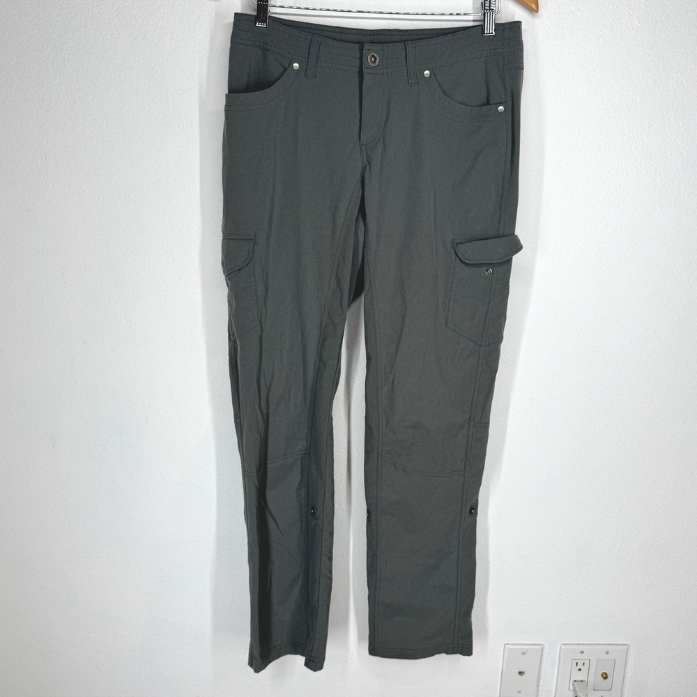 Kuhl Women Cargo Freeflex Hiking Pants Straight Leg Size 8 Snap Roll Up Utility